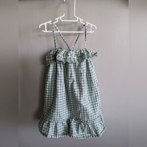 Polo Ralph Lauren Little Girl's Eyelet Gingham Dress Mint Green